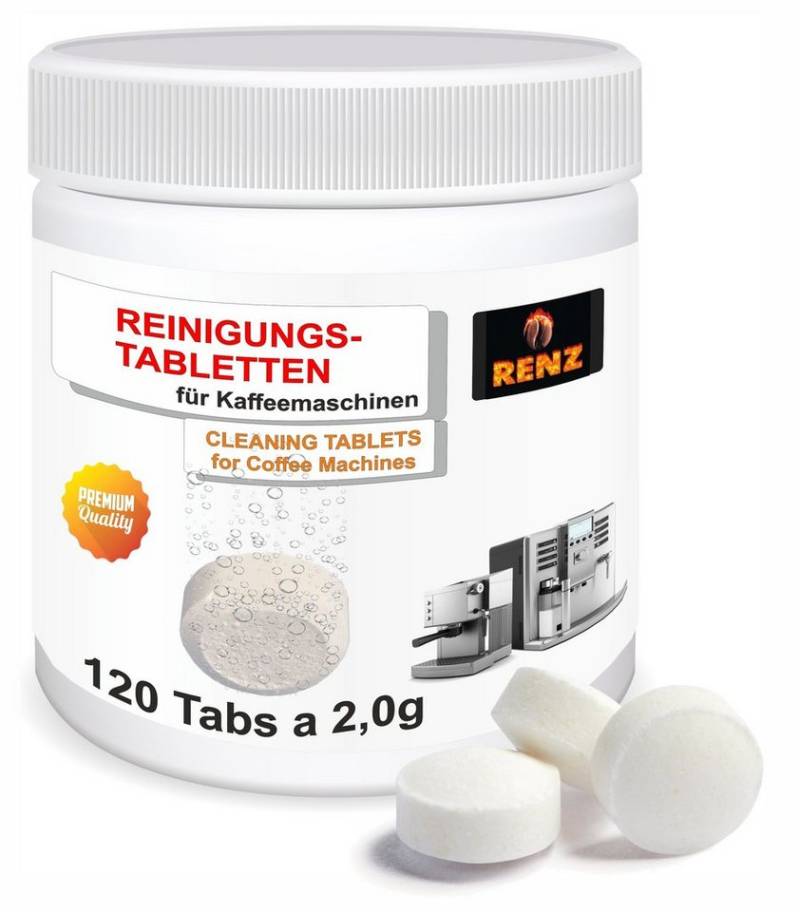 RENZ Reinigertabs a`2g Reinigungstabletten (passend für Kaffeevollautomaten und Siebträgermaschinen, [120-St. wie Siemens Bosch DeLonghi Melitta Beem Krups Philips Gastroback Sage in Dose) von RENZ