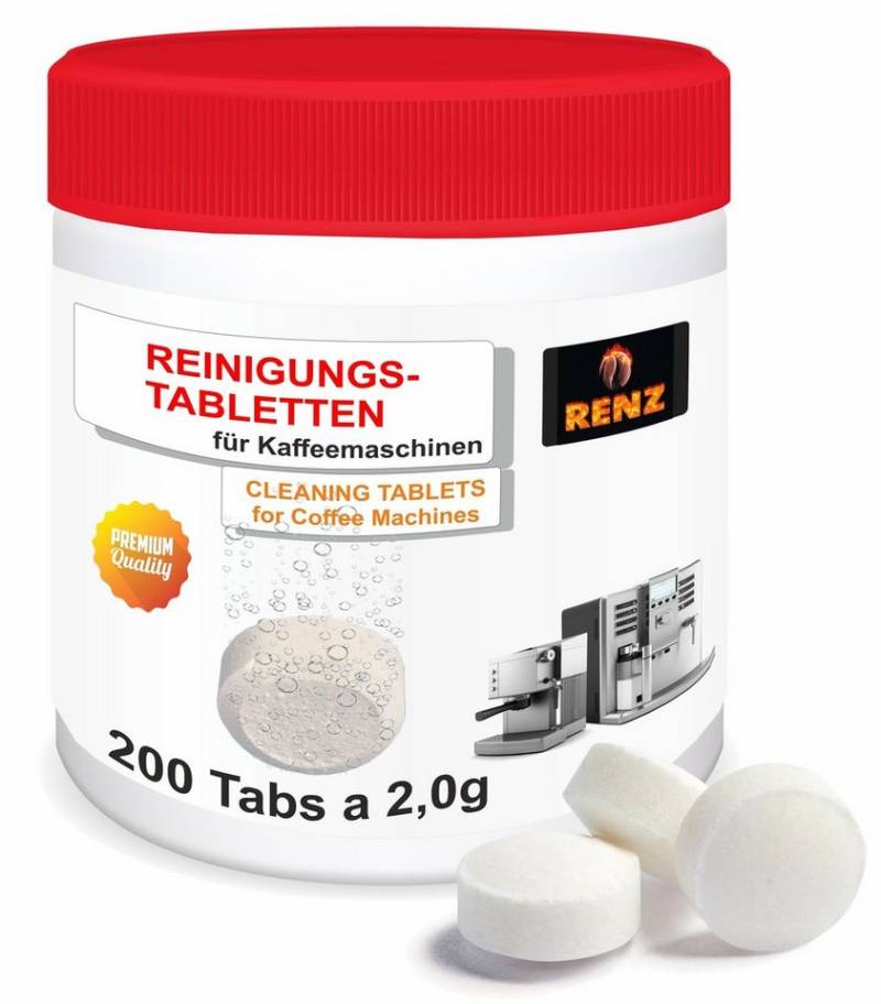 RENZ Reinigertabs a`2g Reinigungstabletten (passend für Kaffeevollautomaten und Siebträgermaschinen, [200-St. wie Siemens Bosch DeLonghi Melitta Beem Krups Philips Gastroback Sage in Dose) von RENZ
