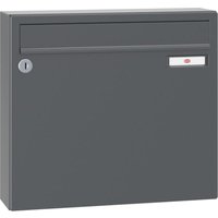 Renz Briefkasten mit Namensschild 370x330x100mm - robuster Aufhängebriefkasten Serie 17, Stahl anthrazitgrau RAL 7016 von RENZ