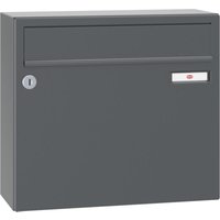 Renz Briefkasten mit Namensschild 370x330x145mm - robuster Aufhängebriefkasten Serie 17, Stahl anthrazitgrau RAL 7016 von RENZ