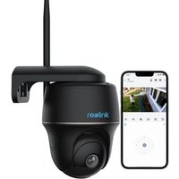 Reolink 2K 4MP Akku 2,4/5GHz WiFi Überwachungskamera mit Personen-/Autoerkennung, 355°/140° Schwenkbar, PIR-Sensor, Schwarz von REOLINK