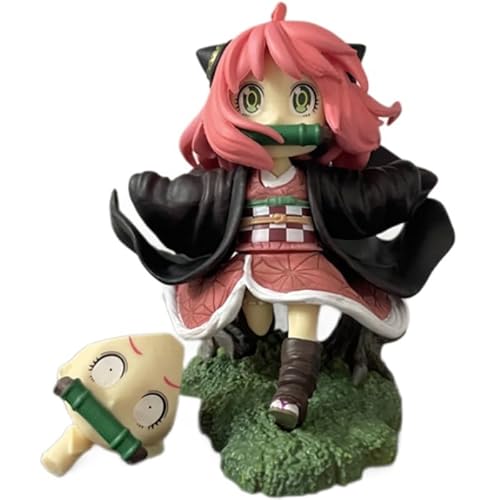 REOZIGN Figur Anya Schmiede, Ersatzgesicht Cos Nezuko Anya Forger Figur, 12 cm, PVC, Handwerk für Anime-Fans, Geschenke von REOZIGN