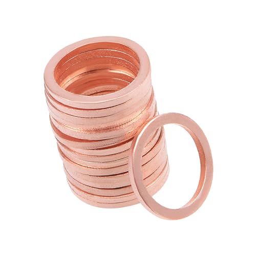 REPAIROCK 20 Stück M14 x 18 mm x 1,5 mm Kupfer flache Unterlegscheibe Dichtungsring für Schraubenbolzen Mutter Auto-Ersatzteile von REPAIROCK