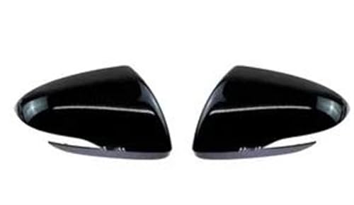 REPELKY Rückspiegelkappe Für Hyundai Für I30 2017-2023 Auto Rück Seite Spiegel Abdeckung Flügel Kappe Außentür Rückansicht Fall Trim Spiegelkappen (Color : No Horn Black) von REPELKY
