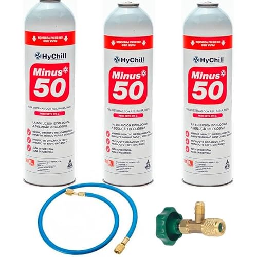 REPORSHOP 3 Gasflaschen Minus 50 375 g + Ventil + Ersatzschlauch R22 R404a R407C R502 Freeze Organico von REPORSHOP