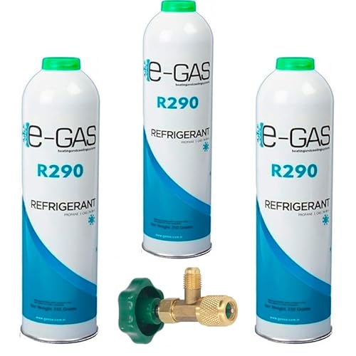 REPORSHOP- 3 Kältemittel Gas + Ventil R290 350gr Propan Einweg von REPORSHOP