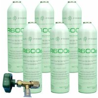 Reporshop - 6 R600 Kältemittelgasflaschen + 420gr Isobutanventil von REPORSHOP