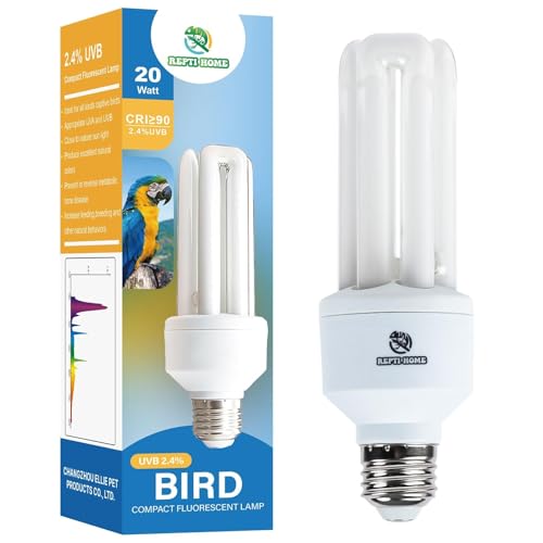 REPTI HOME 20W Vogellampe 2.4% UVB, E27 Kompakte UVA UVB lampe für Vögel, Papageien, verschiedene Vögel von REPTI HOME