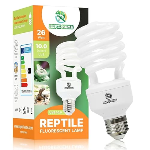 REPTI HOME Reptilien UVB Lampe Terrarium, 26W UVA UVB Lampe 10.0, E27 Terrarium Lampe UVB 150 für Schildkröten, Vöge, Bartagame, Echsen, Chamäleons REPTI HOME Reptilien UVB Lampe Terrarium, 26W UVA UVB Lampe 10.0, E27 Terrarium Lampe UVB 150 für Schildkröten, Vöge, Bartagame, Echsen, Chamäleons von REPTI HOME