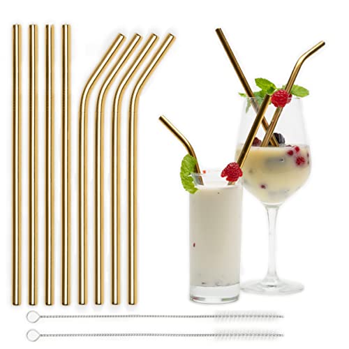 Wiederverwendbare Strohalme Metall Trinkhalm aus Metall lang spülmaschinenfest gold 8 Stück Set für Cocktail Smoothie Kaffee Tee Wiederverwendbar Spülmaschinenfest Trinkröhrchen Eyecatcher Wiederverwendbare Strohalme Metall Trinkhalm aus Metall lang spülmaschinenfest gold 8 Stück Set für Cocktail Smoothie Kaffee Tee Wiederverwendbar Spülmaschinenfest Trinkröhrchen Eyecatcher von REQUYRE
