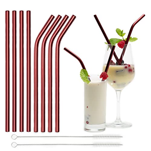 Wiederverwendbare Strohalme Metall Trinkhalm aus Metall lang spülmaschinenfest rot 8 Stück Set für Cocktail Smoothie Kaffee Tee Wiederverwendbar Spülmaschinenfest Trinkröhrchen Eyecatcher Wiederverwendbare Strohalme Metall Trinkhalm aus Metall lang spülmaschinenfest rot 8 Stück Set für Cocktail Smoothie Kaffee Tee Wiederverwendbar Spülmaschinenfest Trinkröhrchen Eyecatcher von REQUYRE