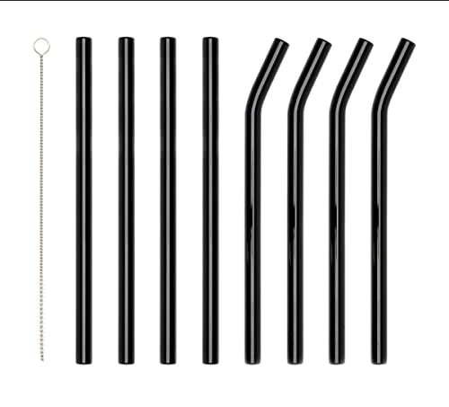 Glas Strohhalme Lang spülmaschinenfest schwarz 8 Stück Set bunt Glas Cocktail Smoothie Wiederverwendbar Spülmaschinenfest Trinkröhrchen Glas Strohhalme Lang spülmaschinenfest schwarz 8 Stück Set bunt Glas Cocktail Smoothie Wiederverwendbar Spülmaschinenfest Trinkröhrchen von REQUYRE