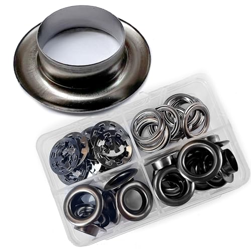 Ösen-Set Schwarz Φ14mm Ösen-Set mit für Schnürsenkel, Kleidung, Rucksack, Schuhleder von RERI