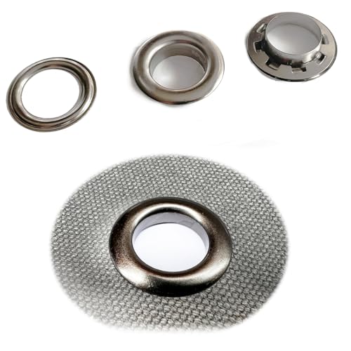 Ösen-Set Silber Φ14mm Ösen-Set mit Ösen-Einstellwerkzeug für Schnürsenkel, Kleidung, Rucksack, Schuhleder von RERI