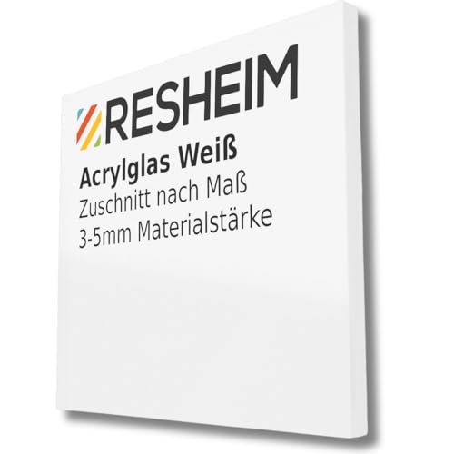 RESHEIM Acryglas Platte Weiß Zuschnitt nach Maß - Materialstärke und Größe wählbar PMMA, hochwertige GS Qualität (1000 x 600 mm, Materialstärke: 5 mm) von RESHEIM