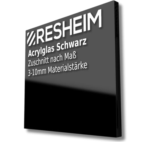RESHEIM Acrylglas Platte Schwarz Zuschnitt nach Maß - Materialstärke und Größe wählbar PMMA hochwertige GS Qualität (1000 x 800 mm, Materialstärke: 3 mm) von RESHEIM