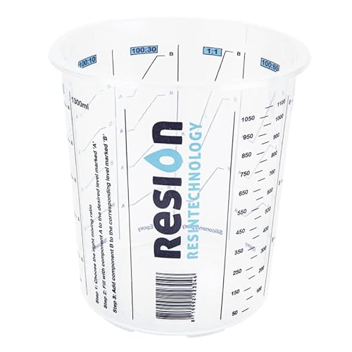 RESION 25 x Lackmischbecher | 1300ml | Farbe, Epoxid, Polyester | Mit klarem Mischungsverhältnis auf der Messbecher von RESION