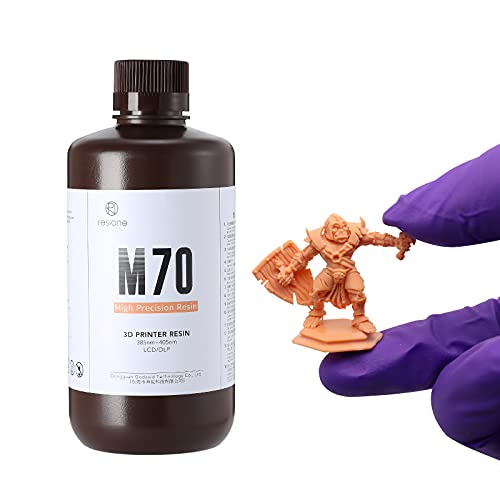 RESIONE M70 Hohe Präzision 3D Drucker Resin, LCD MSLA UV-härtendes Resin 405nm Standard Geruchsarmes starres Photopolymer Kunstharz Flüssige für LCD 3D Druck Lachs (1000g) von RI RESIONE