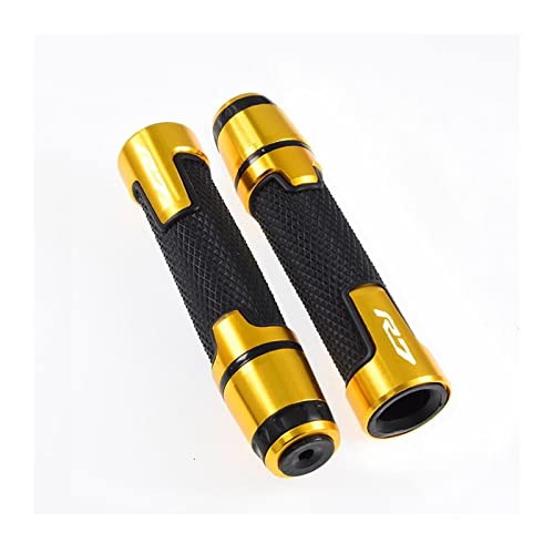 Motorrad Griff 7/8 '' 22mm Motorradknöpfe Anti-Rutsch-Griffe Bar Handlenker FÜR Yamaha YZF-R7 YZF R7 2020 2021 Motorrad-Lenkergriffe (Color : Gold) von RESKIO