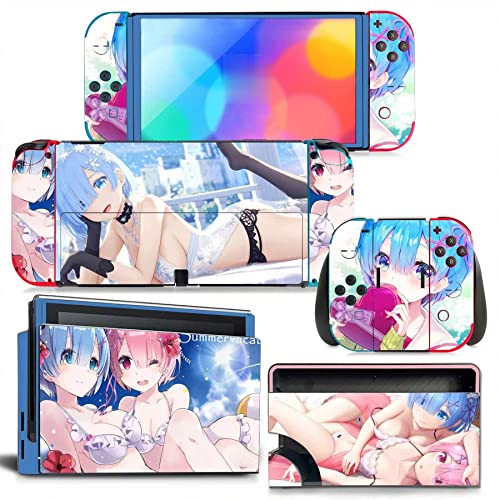 Aufkleber Für Switch OLED Skin Sticker Decal Cover Für Switch OLED Console Skin Dock Joy Con Wrap Full Wrap Skin Für NS OLED Vinyl 72117 Aufkleber Den Griff von RESKIO