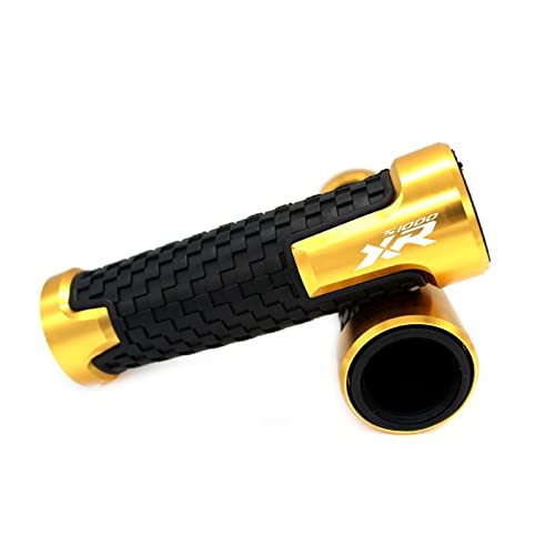 RESKIO Motorrad Griff 22mm 7/8 "Motorrad CNC Zubehör Griff Bar Teil Motorrad Lenker Moto Handgriffe Für BMW S1000XR S1000 S 1000 XR Motorrad-Lenkergriffe (Color : Gold) von RESKIO