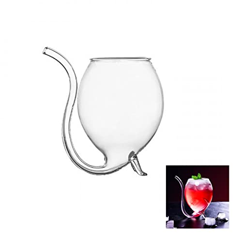 RESOYE Vampir-Weinglas, 300 ml, Cocktailglas mit Trinkrohr, Strohhalm, klares Glas, Weindekanter, Tassen, langer Schwanz, Saftverschluss, Glaswaren für Bar von RESOYE