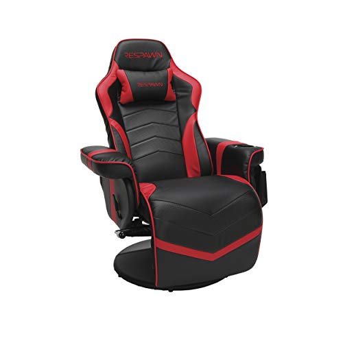 RESPAWN 900 Gaming Recliner - Videospielkonsole Relaxsessel, Computer-Liegestuhl, verstellbare Beinstütze und Liege, Liege mit Becherhalter, Liegestuhl mit Fußstütze, Rot von RESPAWN