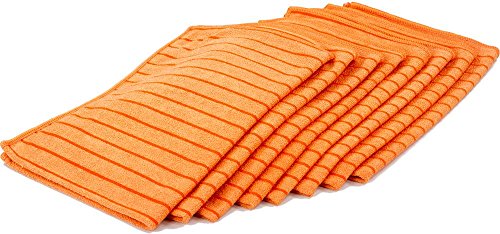 RESPEKT Mikrofaser Geschirrtücher Plus, Trockentücher, Poliertücher, Putztücher und Reinigungstücher für den Haushalt, das Auto UVM. - Mikrofaser Geschirrtücher Set, 60x40 cm (Orange, 8tlg.) von RESPEKT