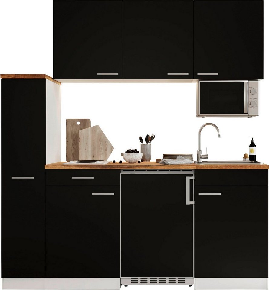 RESPEKTA Küche Luis, mit Duo Kochfeld, wahlweise mit Mikrowelle, Korpus Weiß, Breite 180 cm, in exclusiver Konfiguration für OTTO von RESPEKTA