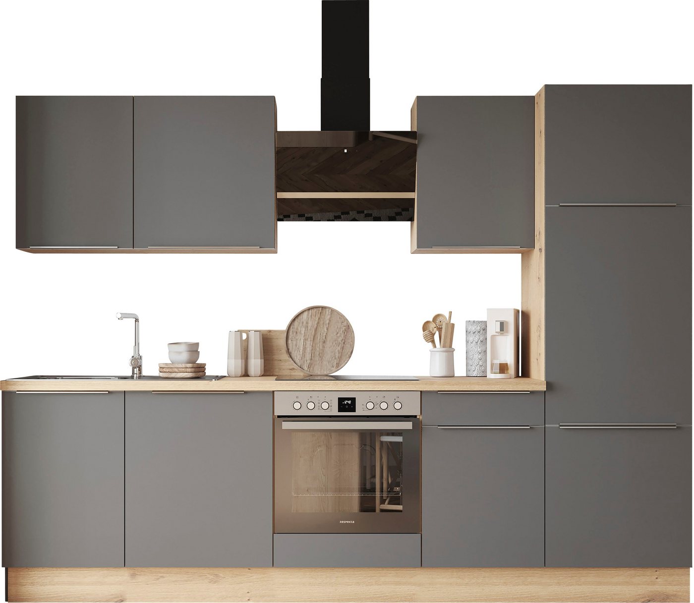 RESPEKTA Küchenzeile Safado aus der Serie Marleen, Breite 280 cm, hochwertige Ausstattung wie Soft Close Funktion von RESPEKTA