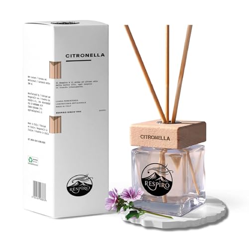 RESPIRO Since 1986 - Citronella - Raumduftstäbchen 200 ml, Kopfnote Citronella-Pfefferminz, Rosmarin-Eukalyptus, Holzboden Zedern-Muschium, frische Essenz, stimulierend von RESPIRO SINCE 1986