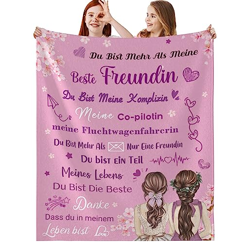 RESPRO Geschenk für Freundinnen, Geburtstagsgeschenk für Meine Beste Freundin, Kuscheldecke, Flauschige Wolldecke, Geburtstagsgeschenk, Weihnachten für Meine Freundin, 150 x 200 cm von RESPRO