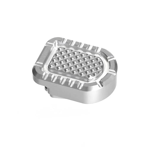 RESPUNEKBAH Motorrad Pedal Motorrad CNC Aluminium 3D Fußstütze Bremspedale Extender Enlarger Pad Für Hunter Cub CT125 Trail 125 2020-2024 Motorrad Fußstützen(Silber) von RESPUNEKBAH