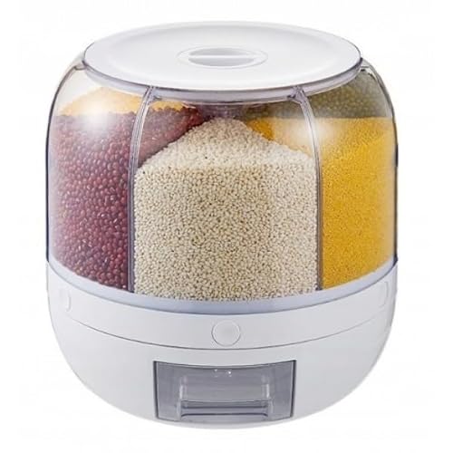 Müsli- und Schüttgut-Spender mit 6 Fächern, Fassungsvermögen 3 kg, transparent, praktisch für Reis, Nudeln, Mehl Müsli- und Schüttgut-Spender mit 6 Fächern, Fassungsvermögen 3 kg, transparent, praktisch für Reis, Nudeln, Mehl von RESTEQ