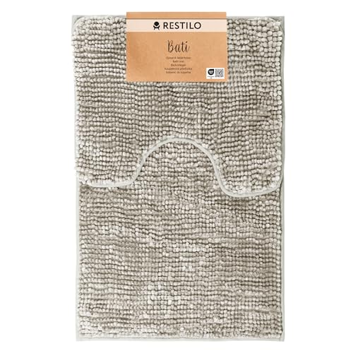 RESTILO Badematte Toilettenmatte Set 50x80 40x50 cm Badteppiche Badvorleger rutschfest Bati Beige von RESTILO