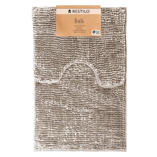 AmeliaHome Badematte Toilettenmatte Set 50x80 40x50 cm Badteppiche Badvorleger rutschfest Bati Lachs von RESTILO