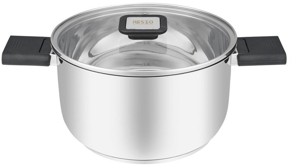 RESTO Kitchenware Kochtopf Anser, energiesparend und spülmaschinenfest, im Geschenkkarton, Edelstahl 18/10 (2-tlg), Geeignet für alle Herdarten, auch Induktion, mit klappbaren Griffen von RESTO Kitchenware