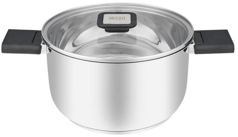 RESTO Kitchenware Kochtopf Anser, energiesparend und spülmaschinenfest, im Geschenkkarton, Edelstahl 18/10 (2-tlg), Geeignet für alle Herdarten, auch Induktion, mit klappbaren Griffen von RESTO Kitchenware