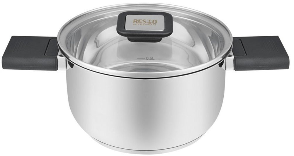 RESTO Kitchenware Kochtopf Anser, energiesparend und spülmaschinenfest, im Geschenkkarton, Edelstahl 18/10 (2-tlg), Geeignet für alle Herdarten, auch Induktion, mit klappbaren Griffen von RESTO Kitchenware