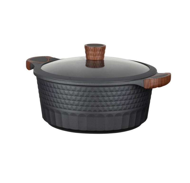 RESTO Kitchenware Kochtopf Capella, Schmortopf antihaftbeschichtet und spülmaschinenfest, Aluminiumguss (2-tlg), mit Glasdeckel und stoßdämpfendem Silikonrand, im Geschenkkarton von RESTO Kitchenware
