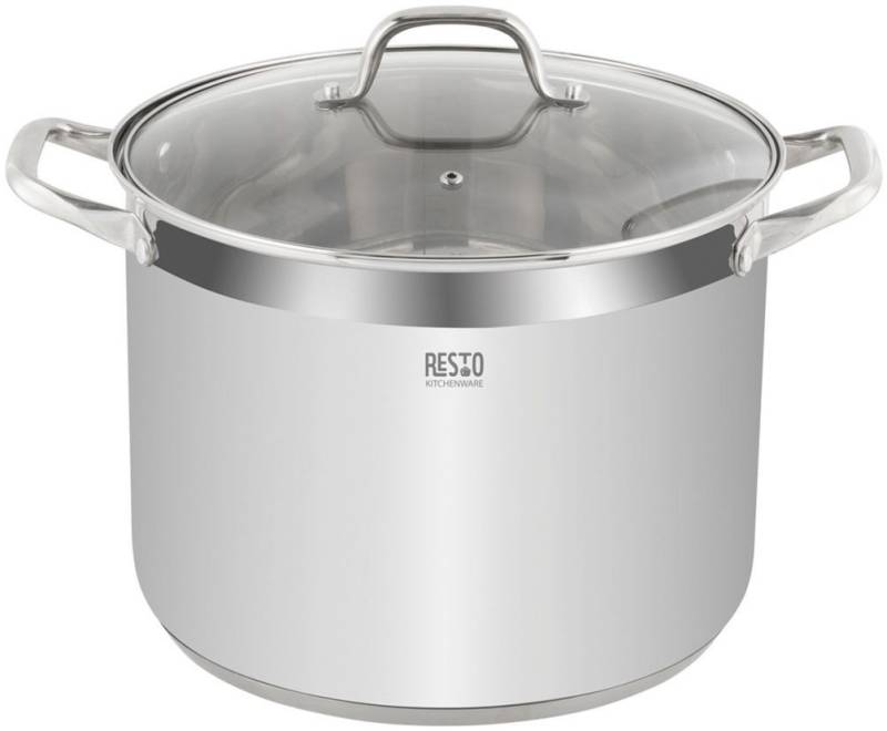 RESTO Kitchenware Kochtopf Libra, Universaltopf energiesparend und spülmaschinenfest, Edelstahl 18/10 (2-tlg), Induktion, für alle Herdarten geeignet mit hitzebeständigem Glasdeckel von RESTO Kitchenware