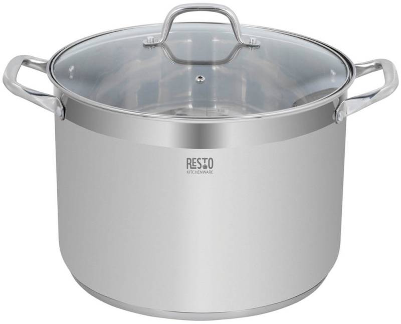 RESTO Kitchenware Kochtopf Libra, Universaltopf energiesparend und spülmaschinenfest, Edelstahl 18/10 (2-tlg), Induktion, für alle Herdarten geeignet mit hitzebeständigem Glasdeckel von RESTO Kitchenware