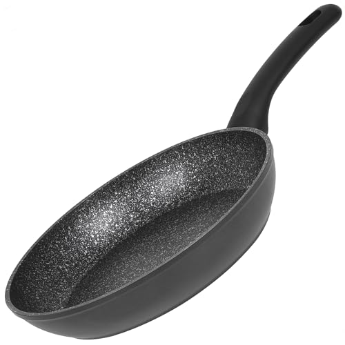 RESTO 93402 Bratpfanne 24cm, Pfanne aus geschmiedetem Aluminium mit Marmor-Antihaftbeschichtung - Komfortabler ergonomischer Soft-Touch Griff und hitzebeständige Außenbeschichtung (h= 4,7 cm) von RESTO