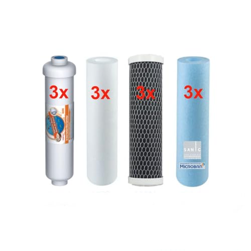 Filterset 1,5 Jahre Ersatzfilter 10' für RETEC Ultimate PLUS PRO Perfect Water passend für alle 5 Stufen 10" Osmoseanlagen von RETEC