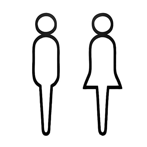 WC-Schilder aus Acryl for Männer und Frauen, modernes Toilettenschild for Männer und Frauen, selbstklebende Badezimmer-Türschilder, einfache Toiletten-WC-Schilder for den privaten oder gewerblichen Ge von RETENA