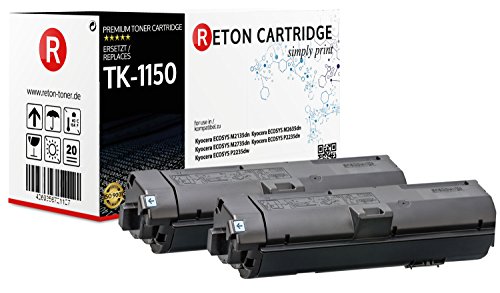 2 Original Reton kompatibler Toner | 50% höhere Druckleistung | als Ersatz für TK -1150 für Kyocera ECOSYS M2135dn, M2635dn, M2735dn, P2235dn, P2235dw | Geprüft nach ISO-Norm 19752 | 4.500 Seiten von RETON CARTRIDGE