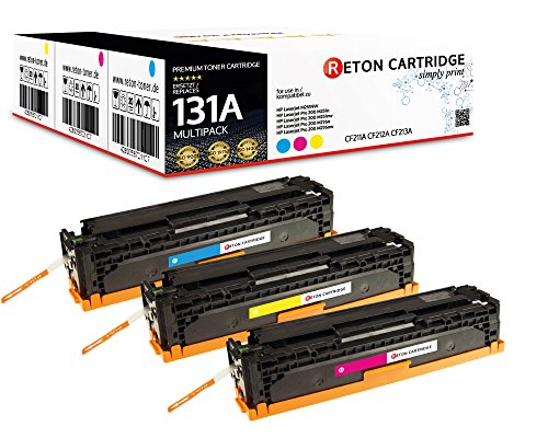 3 Original Reton Toner 35% höhere Reichweite kompatibel zu HP CF211A CF212A CF213A131A für HP Laserjet Pro 200 Color M251n M251nw MFP M276n M276nw von RETON CARTRIDGE