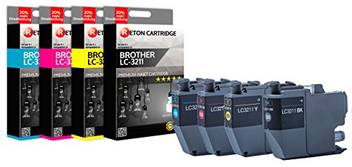 4 Original Reton Druckerpatronen kompatibel zu LC-3211 LC-3211BK LC-3211C LC-3211M LC-3211Y für Brother DCP-J772DW DCP-J774DW MFC-J890DW MFC-J895DW |20% höhere Druckleistung | von RETON CARTRIDGE