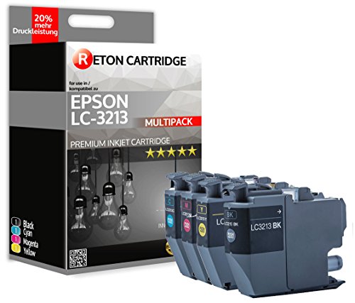 4 Original Reton Tintenpatronen kompatibel zu Brother LC-3213 LC-3213BK LC-3213C LC-3213M LC-3213Y für Brother DCP-J772DW DCP-J774DW MFC-J890DW MFC-J895DW |20% höhere Druckleistung | von RETON CARTRIDGE