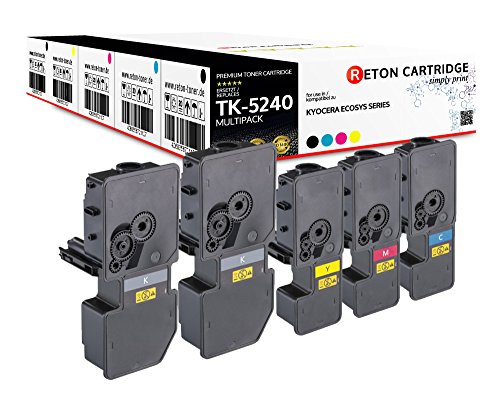 5 Original Reton Toner | 50% höhere Druckleistung | kompatibel zu Kyocera TK-5240 für Kyocera ECOSYS M5526cdn, M5526cdw, P5026cdn, P5026cdw von RETON CARTRIDGE